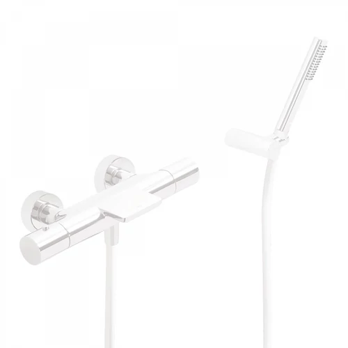 Tres Study Exclusive termosztátos fali kádcsaptelep cascade kifolyóval matt fehér 26117209BM