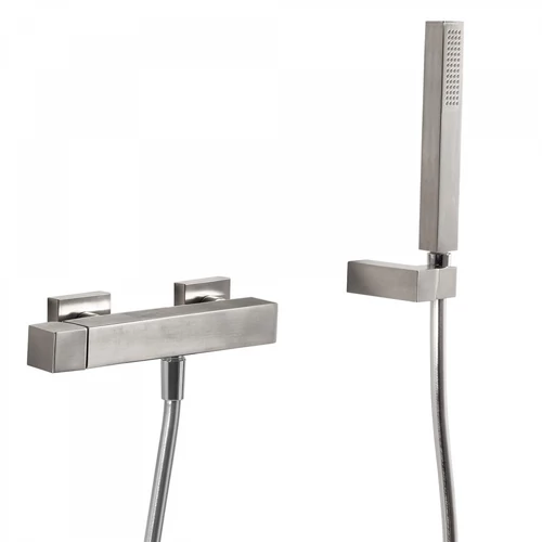 Tres Cuadro Exclusive egykaros falon kívüli zuhanycsaptelep kézi zuhannyal acél 50716703