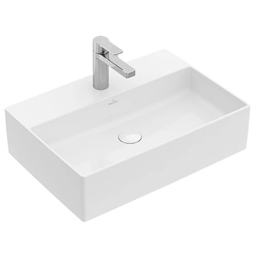 Villeroy & Boch Memento 2.0 50 x 42 cm-es ráültethető mosdó 1 csaplyukkal Stone White CeramicPlus felülettel túlfolyó nélkül - 4A0751RW