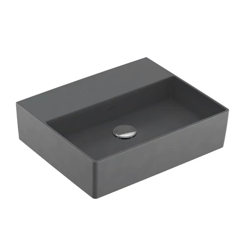 Villeroy & Boch Memento 2.0 50 x 42 cm-es mosdó csaplyuk és túlfolyó nélkül Graphite CeramicPlus felülettel - 4A2253I4