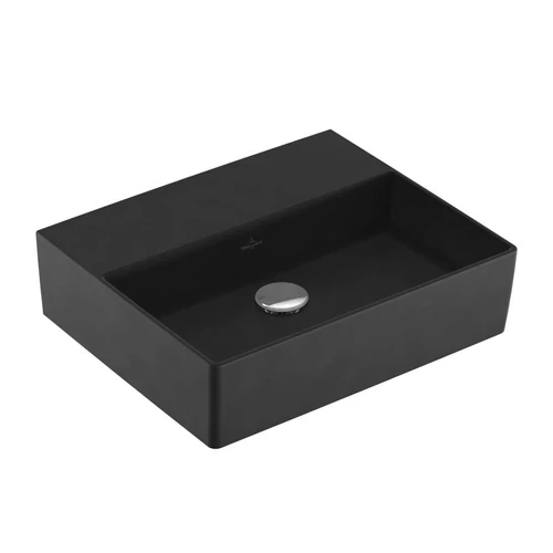 Villeroy & Boch Memento 2.0 50 x 42 cm-es mosdó csaplyuk és túlfolyó nélkül Ebony CeramicPlus felülettel - 4A2253S5
