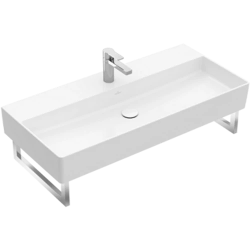 Villeroy & Boch Memento 2.0 100 x 47 cm-es mosdó 1 csaplyukkal Stone White CeramicPlus felülettel - 4A22A5RW