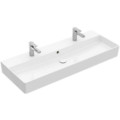 Villeroy & Boch Memento 2.0 120 x 47 cm-es mosdó 2 csaplyukkal CeramicPlus felülettel túlfolyó nélkül - 4A22C1R1