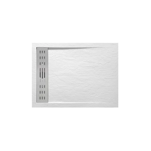 Wellis Ergo fehér kőhatású műmárvány zuhanytálca - 140x90x4 cm lefolyóráccsal WC00529