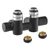 Sapho TWIN COMBI csatlakozókészlet radiátorhoz, középső bekötés, 50mm, fekete (CP461BS)